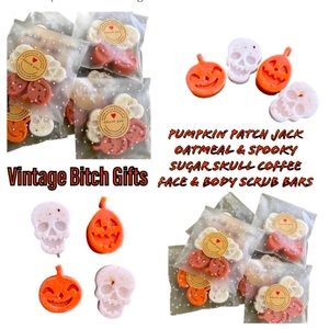 New Handmade By VintageBitch Gifts Pumpkin & Skull Coffee Face & Soap Body Bars